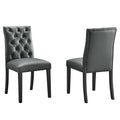 Modway Eei-3472-Gry Duchess Dining Chair Vinyl Set Of 2, Gray