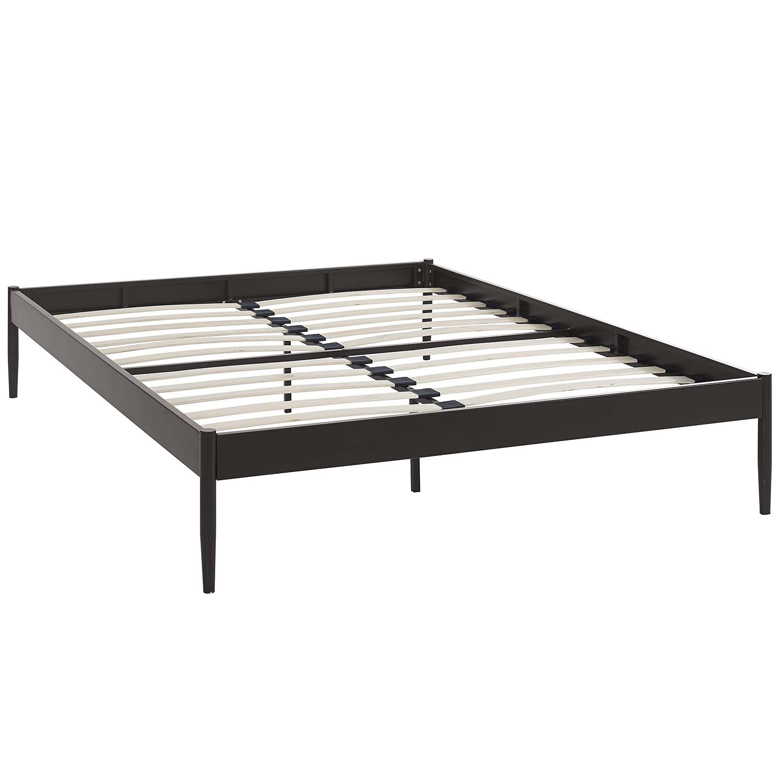 Modway Elsie Modern Metal King Platform Bed Frame Mattress Foundation With Slat Support In Brown