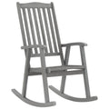 vidaXL Solid Acacia Wood Rocking Chair - Weather-Resistant and Durable - High-Backrest, Gray Wash Finish, for Indoor & Outdoor Use