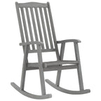 vidaXL Solid Acacia Wood Rocking Chair - Weather-Resistant and Durable - High-Backrest, Gray Wash Finish, for Indoor & Outdoor Use