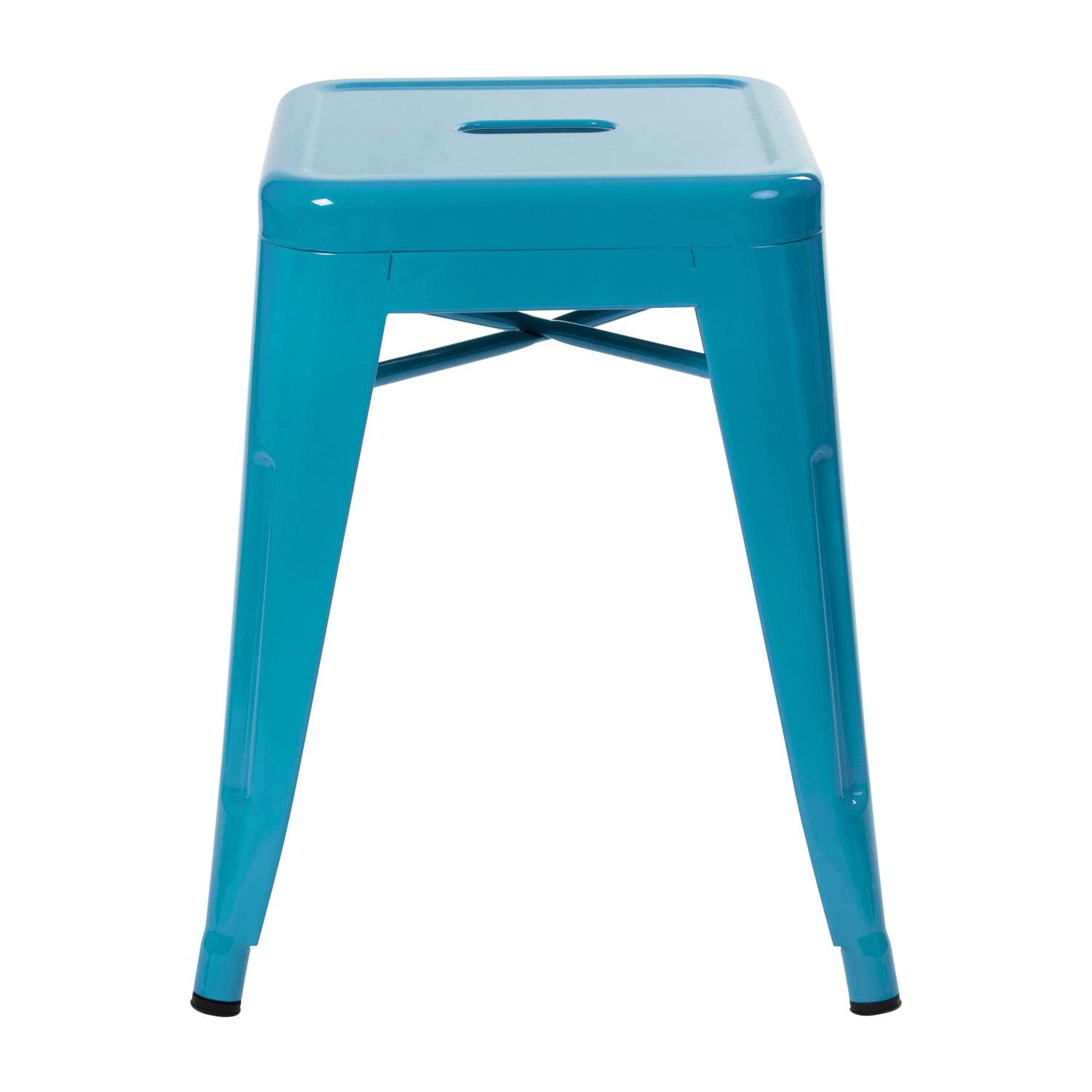 Flash Furniture Metal Dining Table Height Stool - Backless Teal Kai Commercial Grade Stool - 18 Inch Stackable Dining Chair - Set of 4