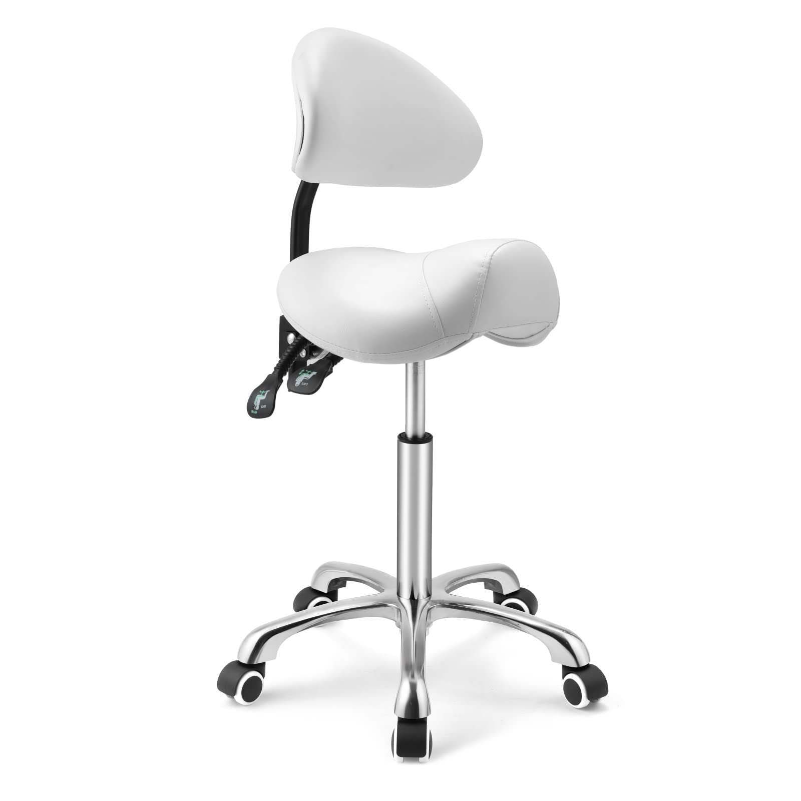 Kaleurrier Saddle Stool Rolling Swivel Height Adjustable With Wheels,Heavy Duty Anti-Fatigue Stool,Ergonomic Stool Chair For Lab