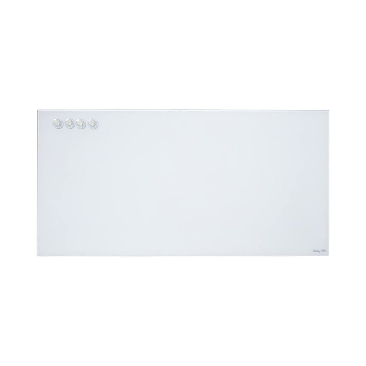 Ecr4Kids Messagestor Magnetic Dry-Erase Glass Board With Magnets, 18In X 36In, Wall-Mounted Whiteboard, White