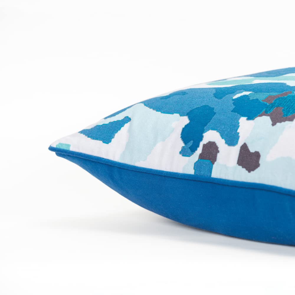 Rizzy Home Connie Post Impressionistic 20&quot; x 20&quot; Poly Filled Pillow in Teal