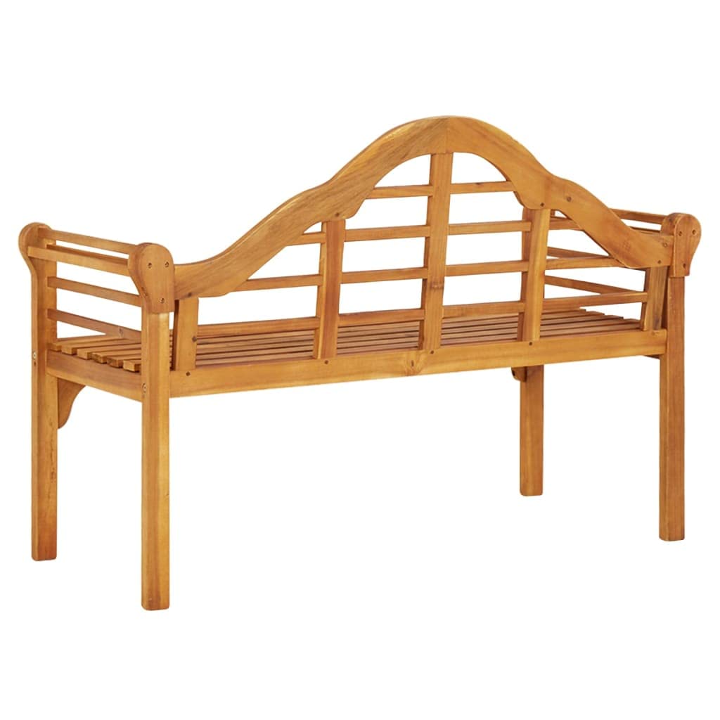 vidaXL Outdoor Patio Bench 49.2", Solid Acacia Wood with Oil Finish, Comfortable Seating, Garden Furniture in Brown.
