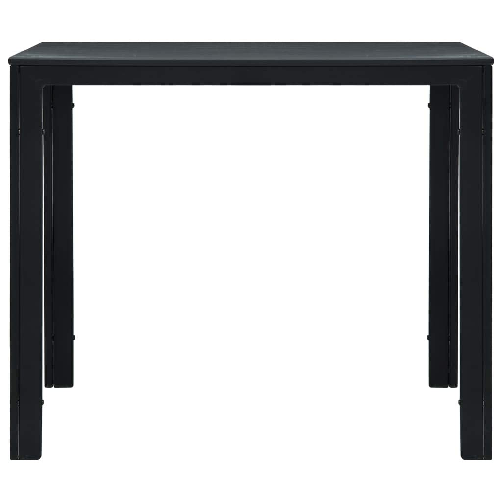 vidaXL Square Coffee Table with High-Density Polyethylene and Steel - Outdoor Patio Furniture - Modern Design and Lightweight - Black