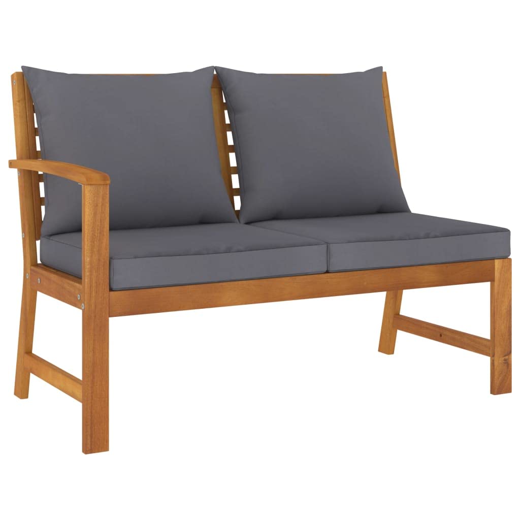 vidaXL Outdoor Lounge Set, Solid Acacia Wood, Modern Style Patio Furniture with Cushions and Coffee Table, Durable and Weather Resistant