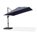 Purple Leaf Patio Umbrella With Base 10 Feet Outdoor Cantilever Square Umbrella Aluminum Offset Umbrella With 360-Degree Rotation For Garden Deck Pool Patio, Navy Blue