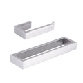 GERZWY Contemporary Stainless Steel Wall Mounted 2-Piece Bathroom Hardware Set - Towel Rings Toilet Paper Holder, Brushed Finish