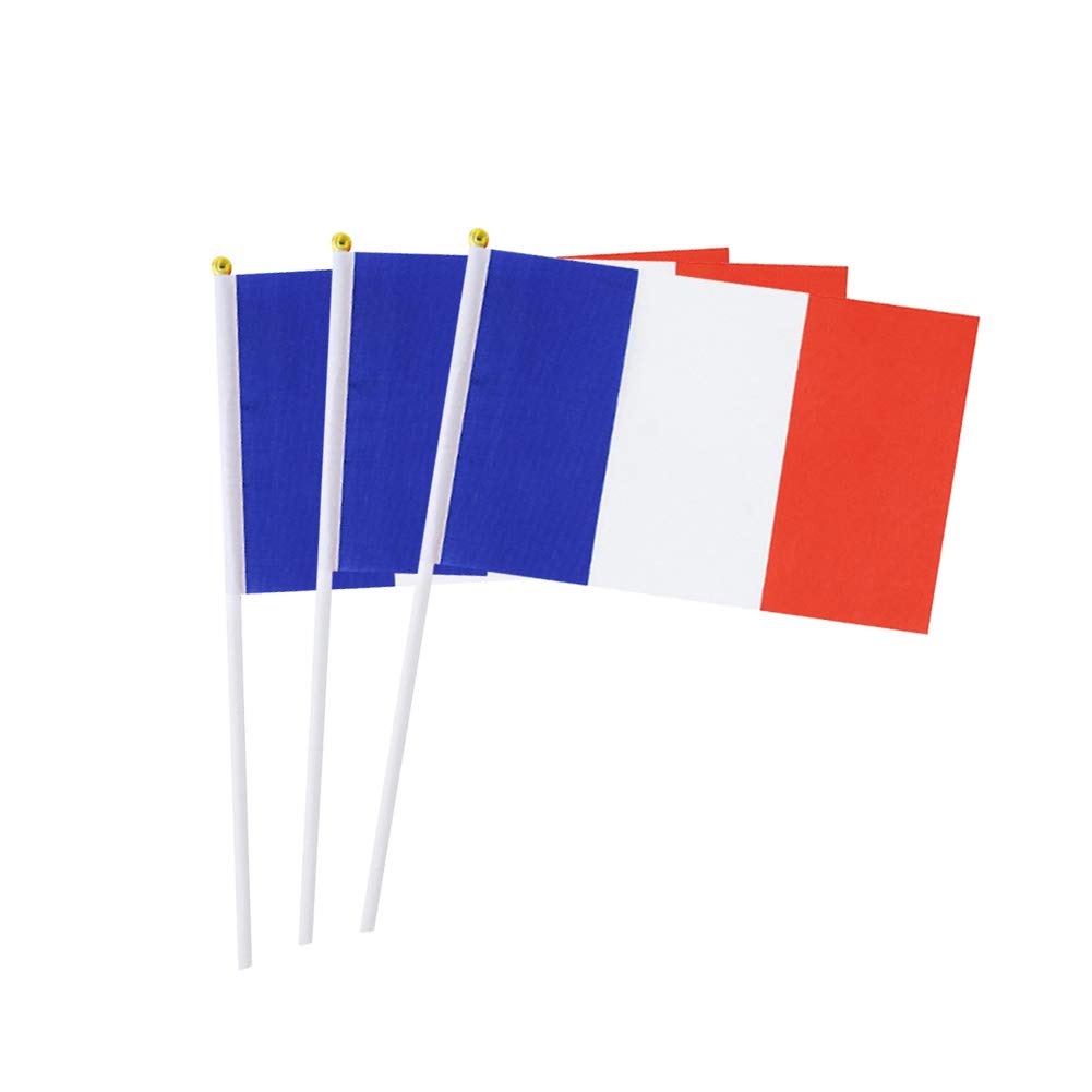 France Flag French Hand Held Mini Small Stick Flags For Party Classroom Garden Olympics Festival Clubs Parades Parties Desk Deco