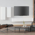 vidaXL TV Cabinet Set 4 Piece Home Bedroom Living Room Entertainment Center Console HiFi Cabinet TV Stand Media Unit Furniture White Engineered Wood