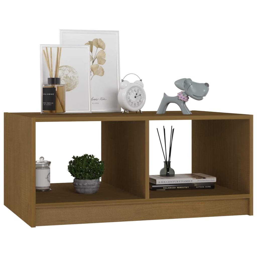 vidaXL Coffee Table Honey Brown 29.5"x19.7"x13.2" Solid Pinewood