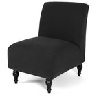 Liykimt Armless Accent Chair Cover Slipcover,Slipper Chair Stretch Spandex Removable For Armless Chair Furniture Protector Covers For Living Dining Room Hotel (Black, 1)