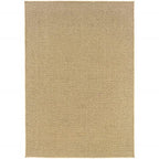 HomeRoots Polypropylene 4’x6’ Solid Sand Beige Indoor Outdoor Area Rug
