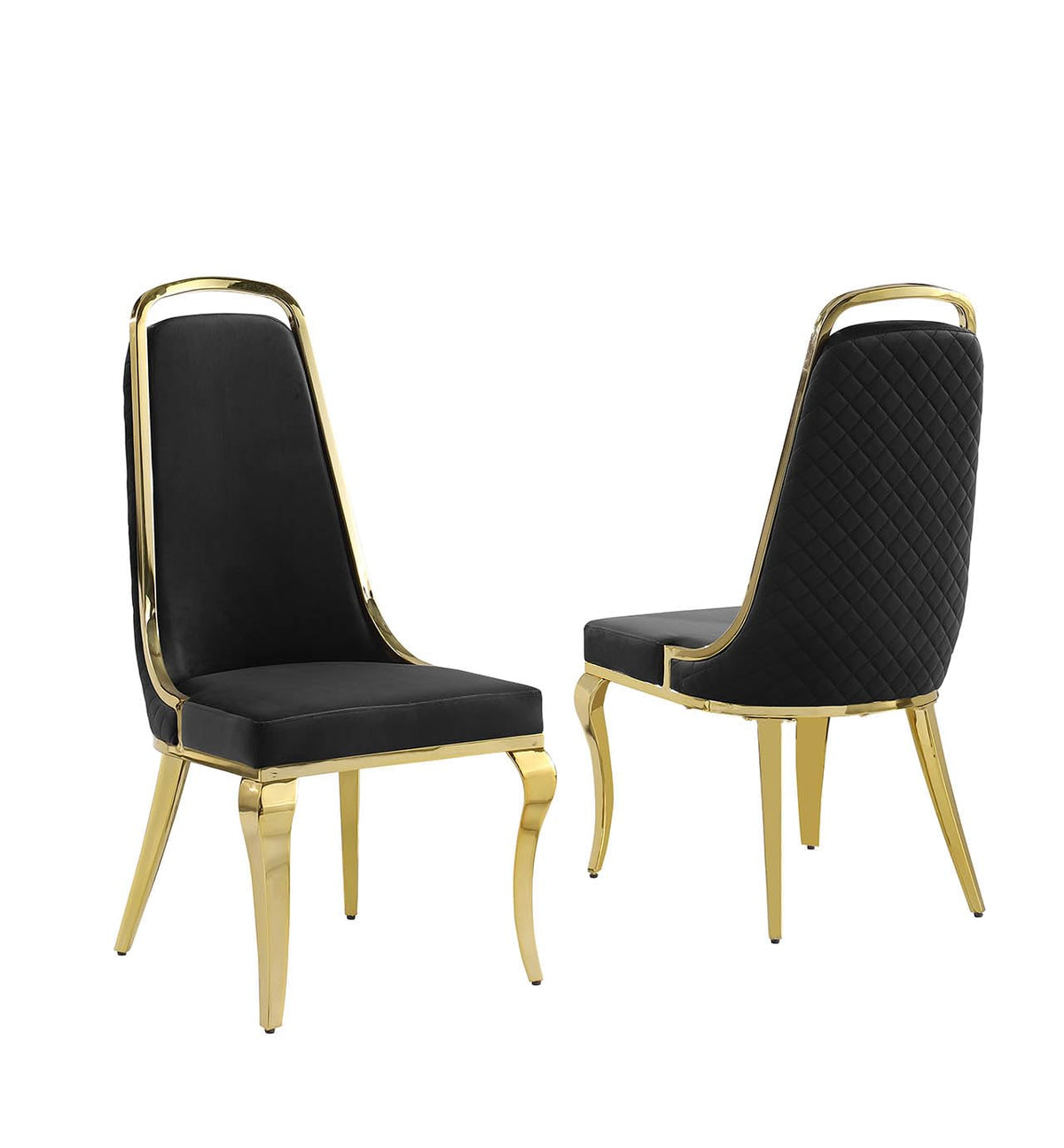 Best Quality Furniture SC310-317 Dining Chairs, Black/Gold