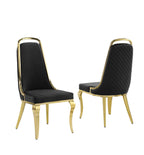 Best Quality Furniture SC310-317 Dining Chairs, Black/Gold