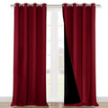 Nicetown 100% Blackout Curtains With Black Liner Backing, Thermal Insulated Curtains For Living Room, Noise Reducing Drapes For