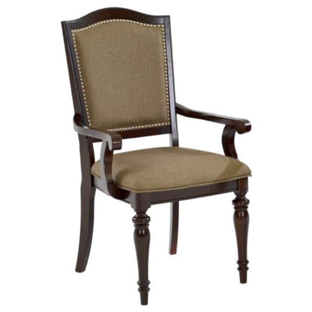 Benzara Bm179954 Counter Height Wooden Arm Chair With Turned Legs, Set Of Two, Beige & Brown