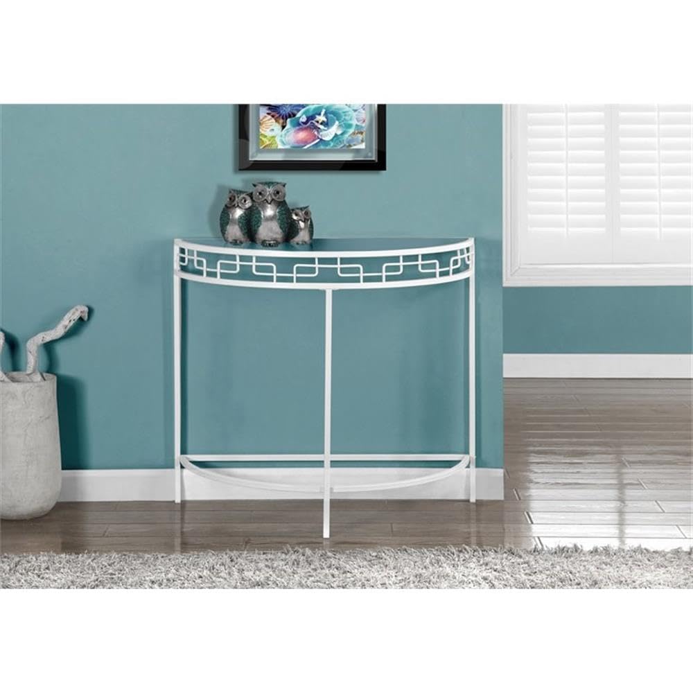 Monarch Specialties I Metal Hall Console Accent Table, 36&quot;, White