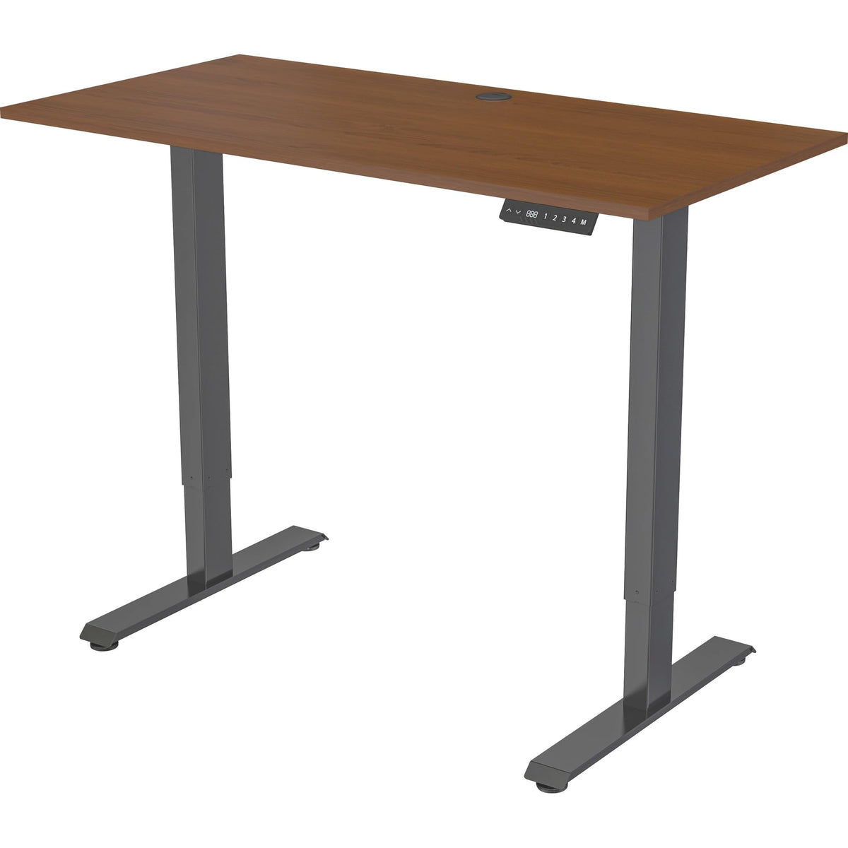 Lorell Height-Adjustable 2-Motor Walnut Desk