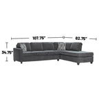 Coaster Furniture McCord 2-Piece Cushion Back Dark Grey Sectional 509347