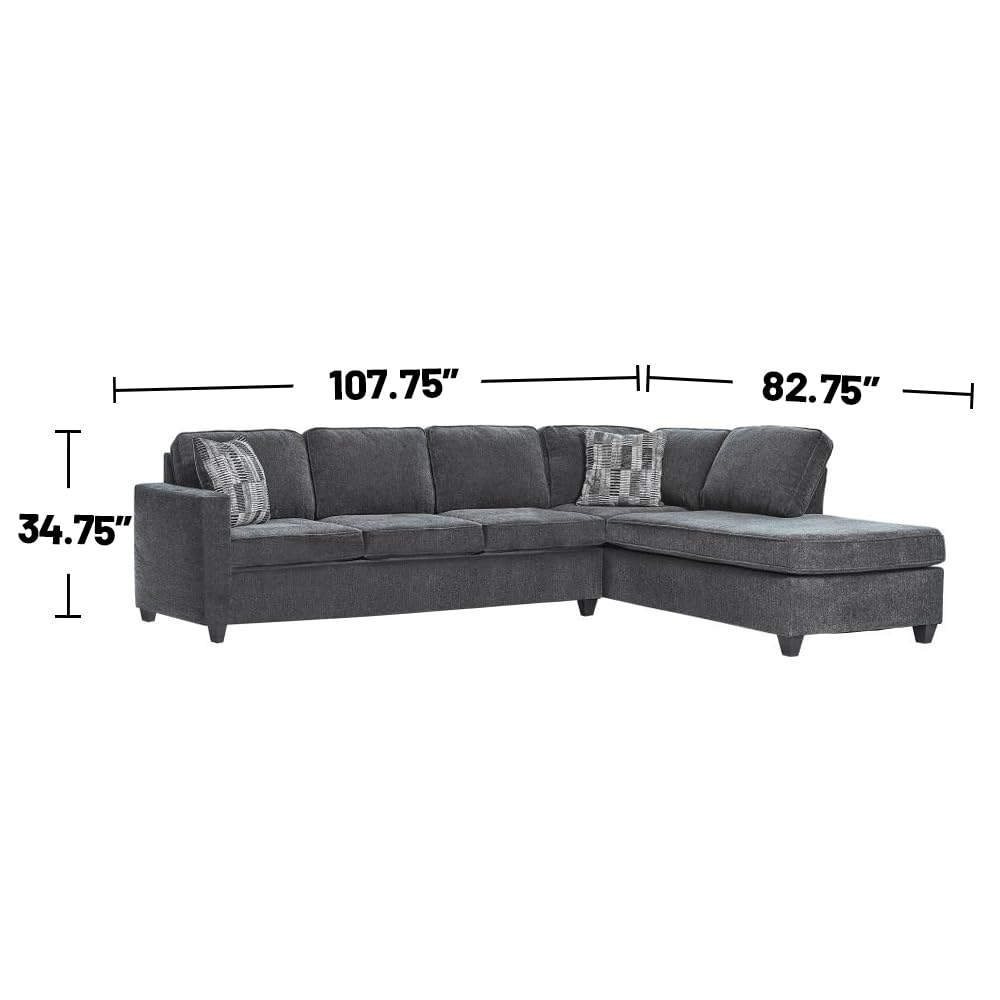 Coaster Furniture McCord 2-Piece Cushion Back Dark Grey Sectional 509347