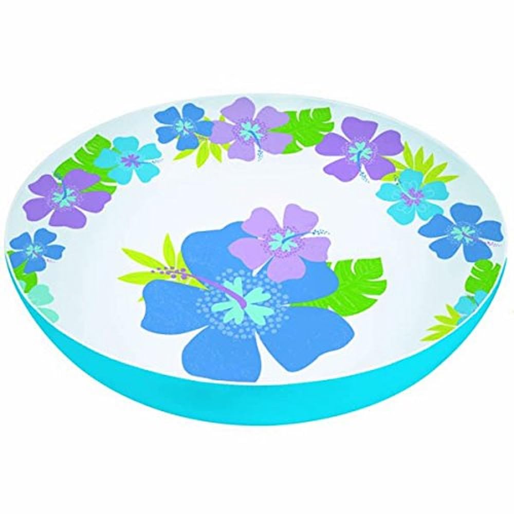 Amscan Floral Paradise Cool Large Melamine Round Bowl - 11 3/4'' x 3 1/2'', 1 PC