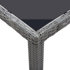5 Piece Patio Dining Set Poly Rattan Gray