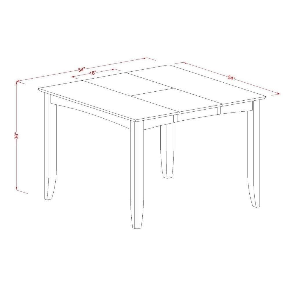 East West Furniture FAIR9-BLK-W Fairwind 9 Piece Counter Height Set Includes a Square Kitchen Table with Pedestal and 8 Dining Room Chairs, 54x54 Inch