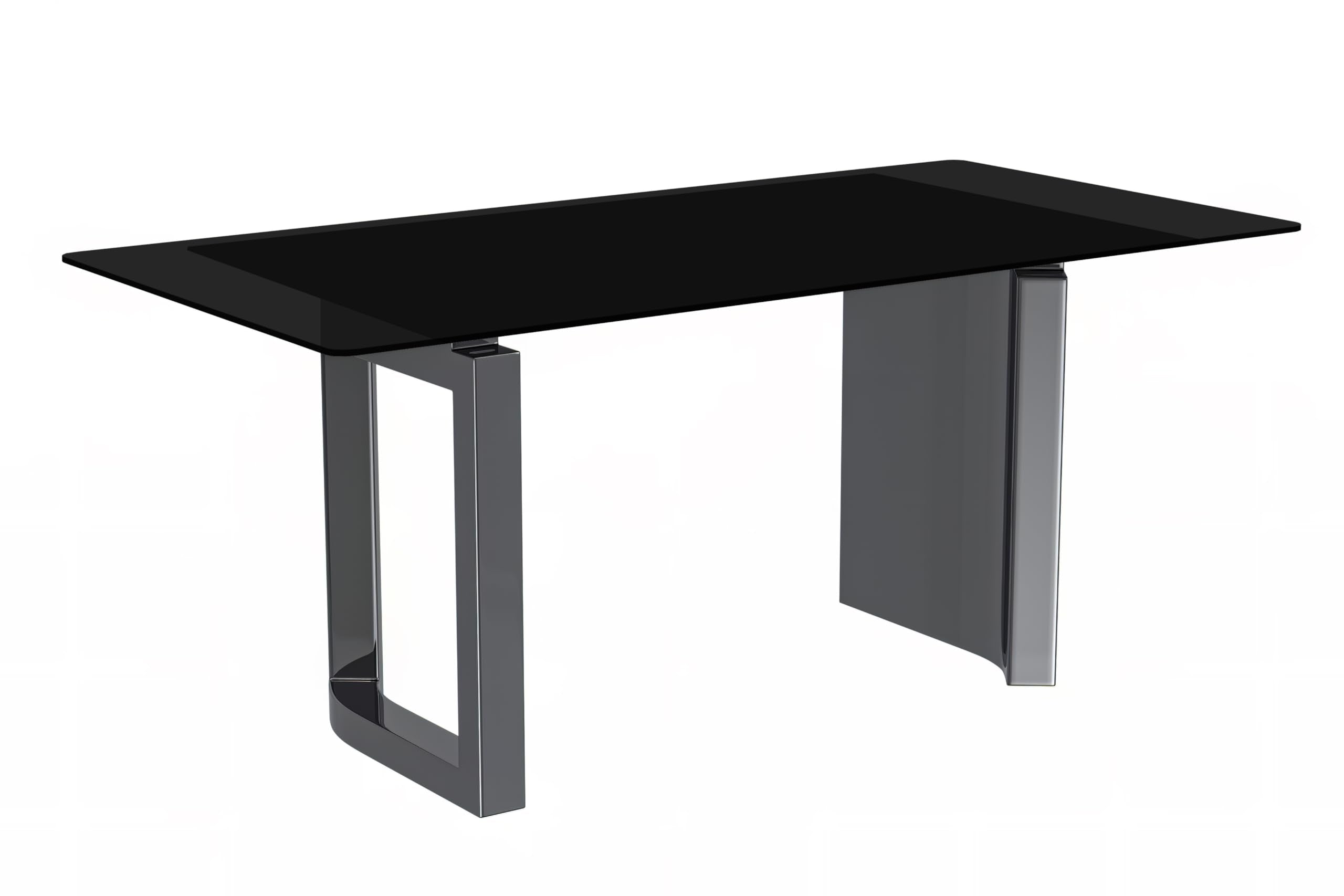 Dining Table Stainless Steel Base, With 71 White Grey Sintered Stone Top