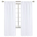 Bgment Rod Pocket White Curtains For Living Room - Thermal Insulated Window Treatment Curtains For Bedroom, 2 Panels, Pure White, 42 X 72 Inch