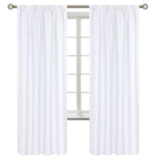 Bgment Rod Pocket White Curtains For Living Room - Thermal Insulated Window Treatment Curtains For Bedroom, 2 Panels, Pure White, 42 X 72 Inch
