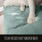 Sofa Shield Patented Couch Slip Cover, Large Cushion Protector, Reversible Stain And Dog Tear Resistant Slipcover, Quilted Microfiber 78” Seat, Washable Covers For Dogs Pets Kids, Seafoam Cream