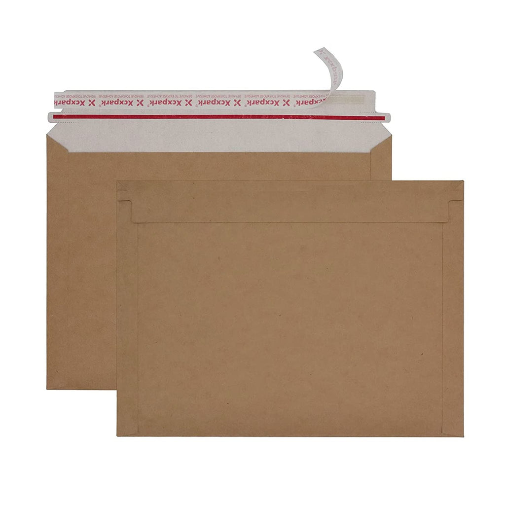 Xxcxpark 25 Pack Brown Kraft Rigid Mailers, 9.5X12.5 Inches Self Seal Photo Document Mailers Premium Cardboard Keep Flat Envelop