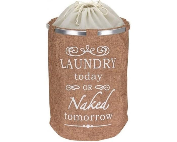 KRUPAVI Round Laundry Bag, Waterproof 50 Liter Capacity, NonWoven Toys & Cloth Storage Bag, Freestanding Cloth Storage Organize