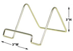 Banberry Designs Wire Easel Display Stand Plate Holders - Smooth Plated Brass Metal - 3'' H - Pack Of 6 Pcs