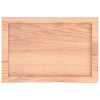 vidaXL Table Top - Light Brown Treated Solid Oak Wood, Natural Finish, Versatile Usage, Handcrafted, Unique Live Edge, Easy Installation