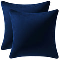Dezene Couch Pillow Cases 16X16 Navy: 2 Pack Cozy Soft Velvet Square Throw Pillow Covers For Farmhouse Home Decor