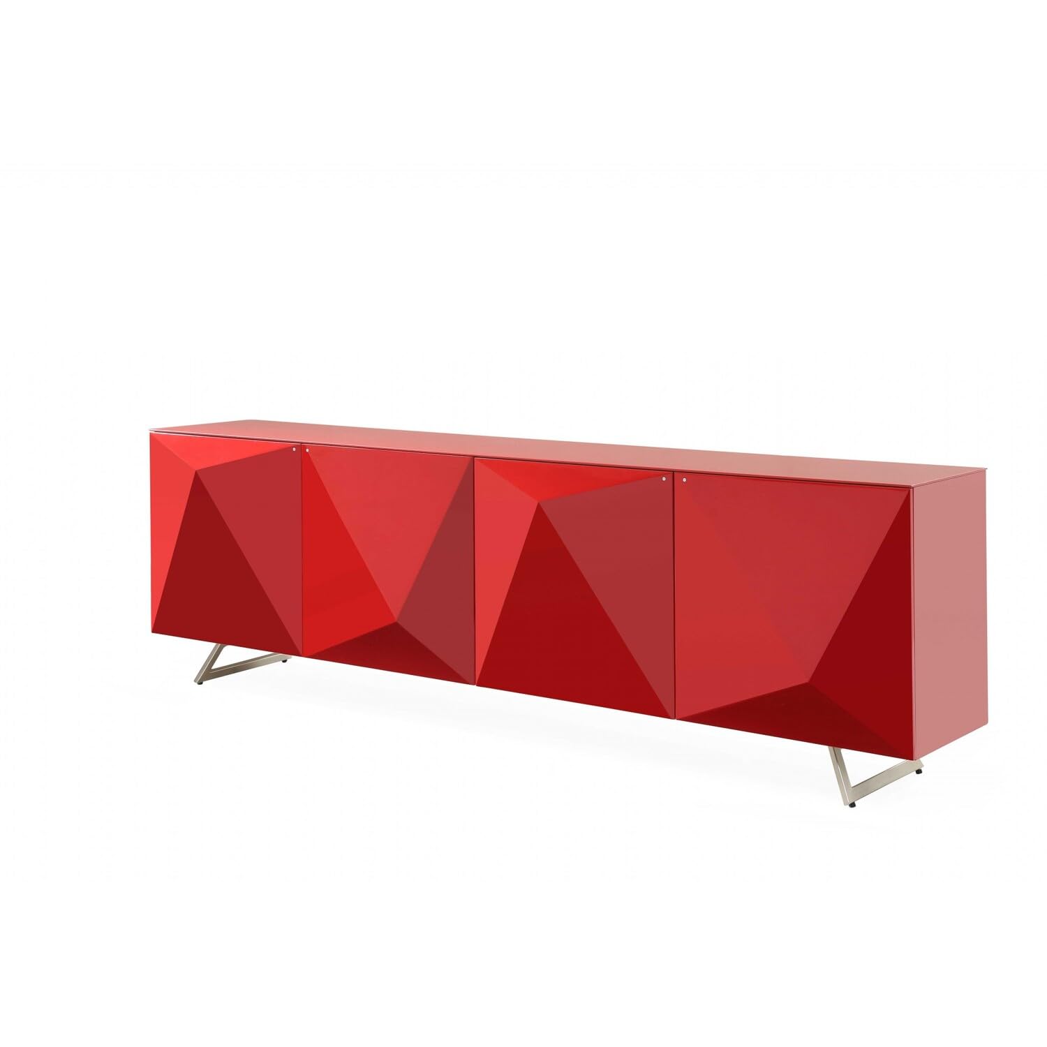 HomeRoots 94 X 18 X 29 Red Metal Buffet