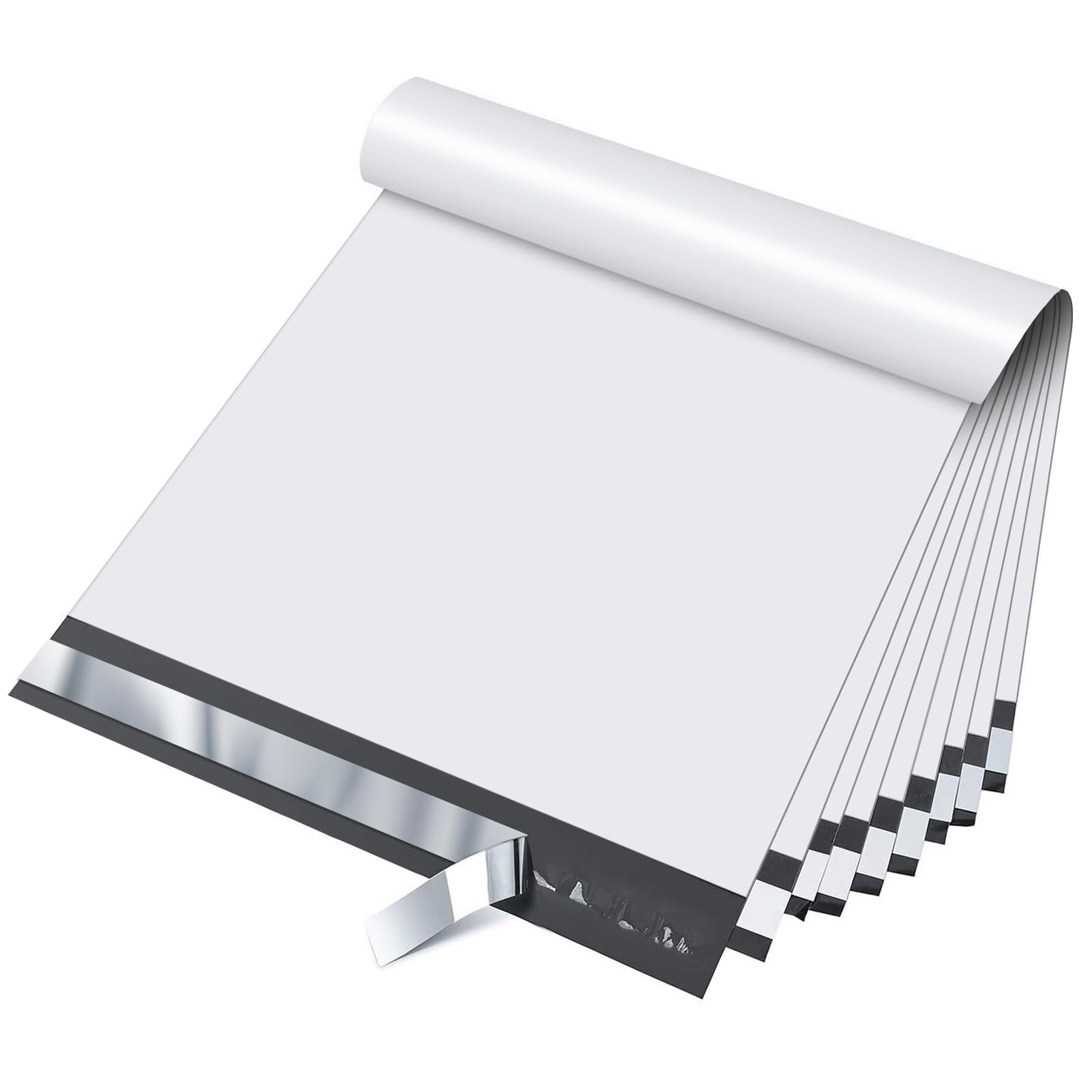 Fuxury 12X15.5 Inches 100Pc White Poly Mailers Shipping Bags For Clothing Mailing & Shipping Self Sealing Envelopes Boutique Cus