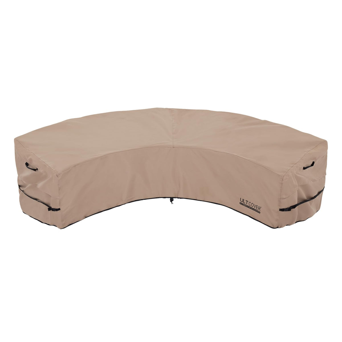 Ultcover Patio Curved Sofa Cover Waterproof For 5-7 Seater Outdoor Sectional Furniture Couch 190'(Back Arc Length) / 126'(Fron