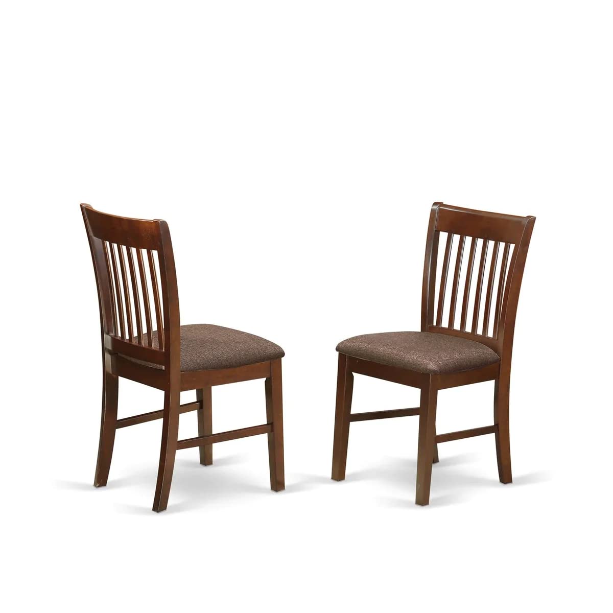 East West Furniture OXNO3-MAH-C 3 Piece Room Set Contains a Square Kitchen Table and 2 Linen Fabric Upholstered Dining Chairs, 36x36 Inch