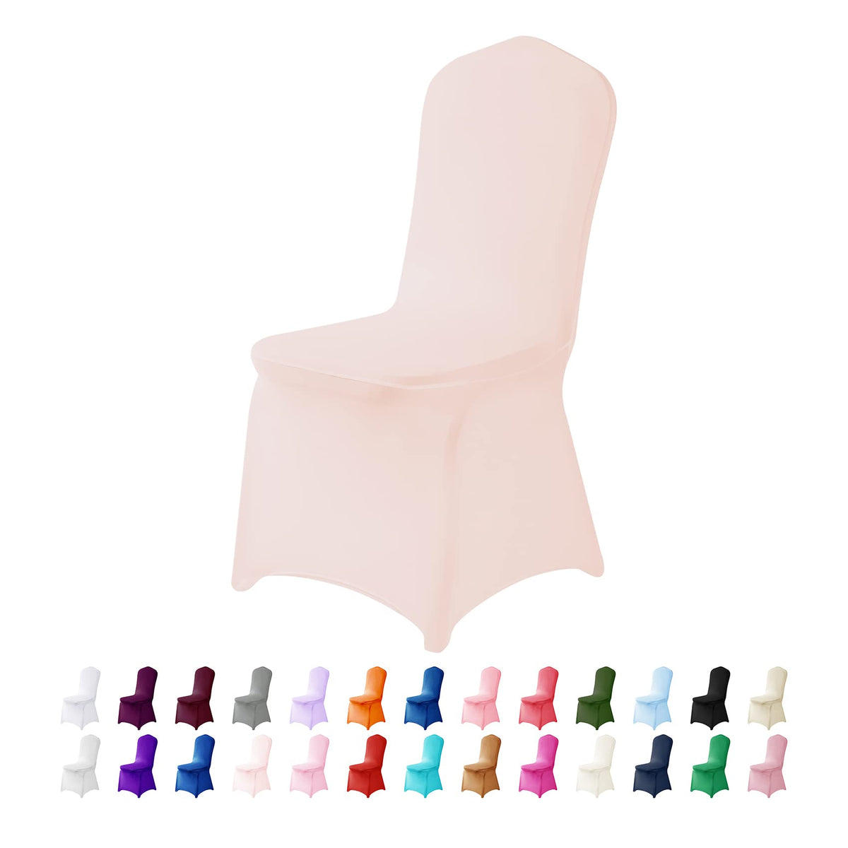 Spandex Chair Cover,12Pcs ,Chair Covers,Living Room Chair Covers,Removable Chair Cover Washable Protector Stretch Chair Cover For Party, Banquet,Wedding Event,Hotel(Blush Pink)
