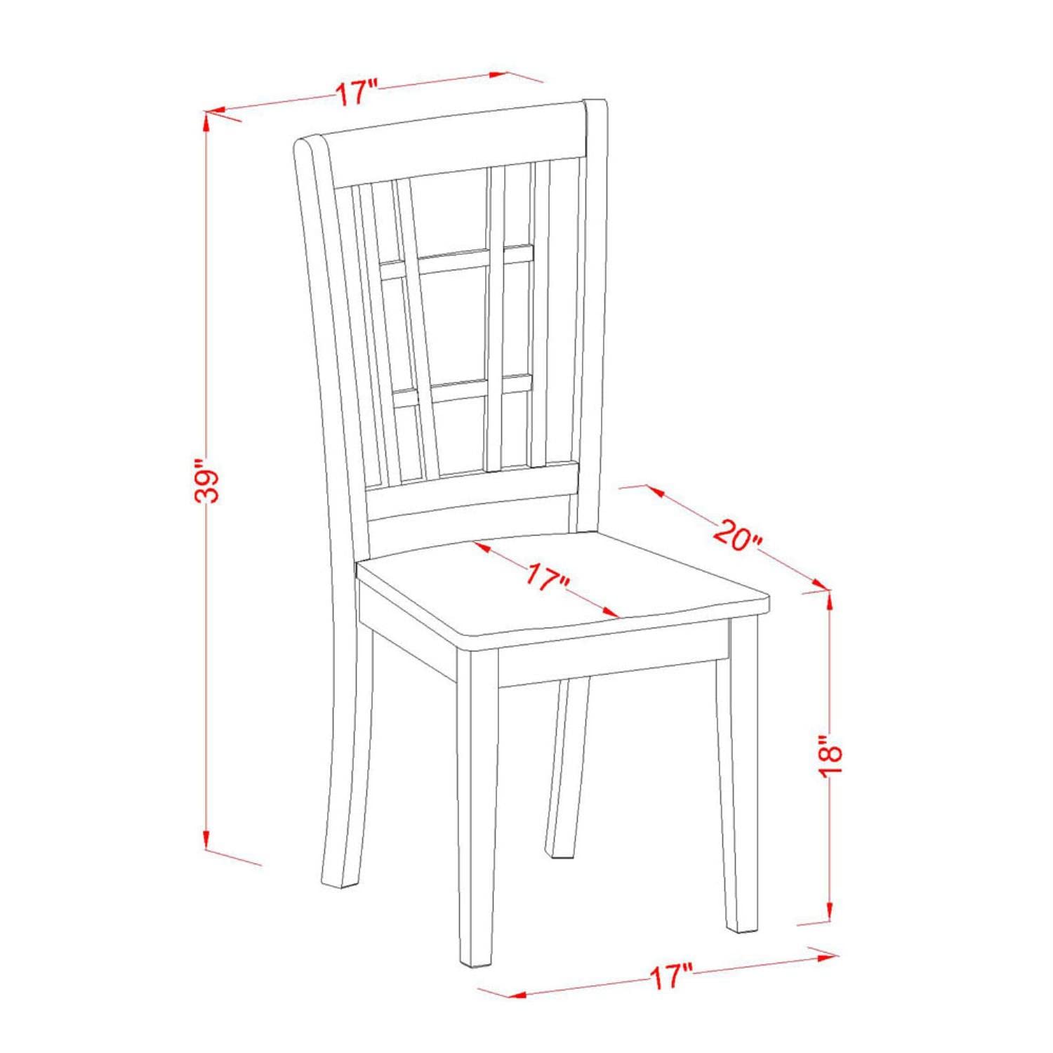East West Furniture NDNI3-WHI-W 3 Piece Dinette Set for Small Spaces Contains a Rectangle Dining Table with Dropleaf and 2 Kitchen Dining Chairs, 30x48 Inch, Buttermilk & Cherry