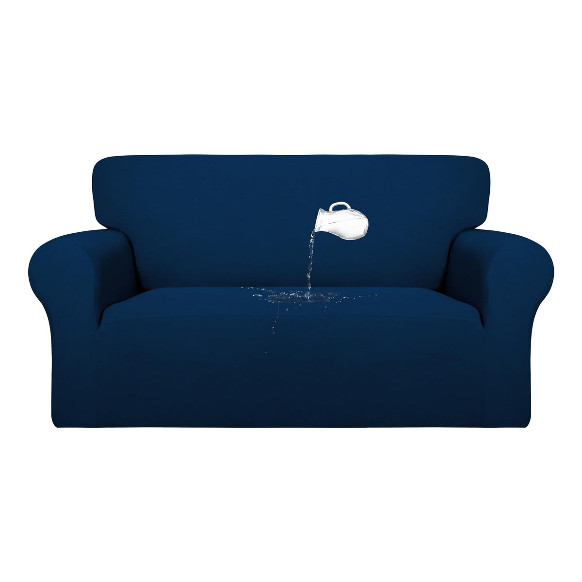 Purefit 100% Dual Waterproof Couch Cover Slipcovers For Couches And Sofas - Stretch Non Slip Fleece Sofa Covers Washable, Leakproof Furniture Protector For Kids, Pets, Dog (Loveseat, Navy)