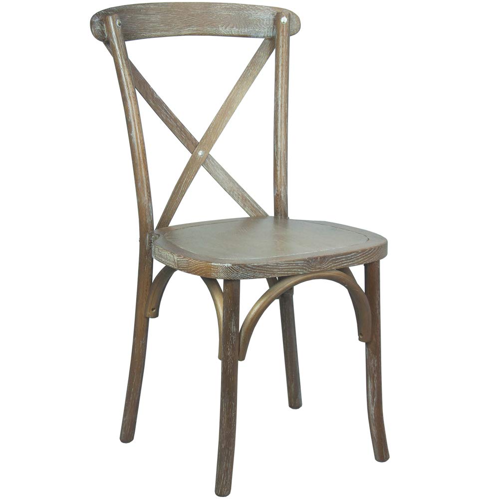 EMMA + OLIVER 2-Pack Medium with White Grain X-Back Chair