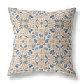 HomeRoots Gray Light Orange Broadcloth 18â€ Gray Orange Paisley Indoor Outdoor Throw Pillow