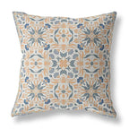 HomeRoots Gray Light Orange Broadcloth 18â€ Gray Orange Paisley Indoor Outdoor Throw Pillow