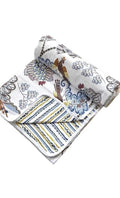 Elegance Pure Cotton Reversible Single Bed Blanket/Ac Dohar/Duvet/Comforter (Multicolor, Design 11)