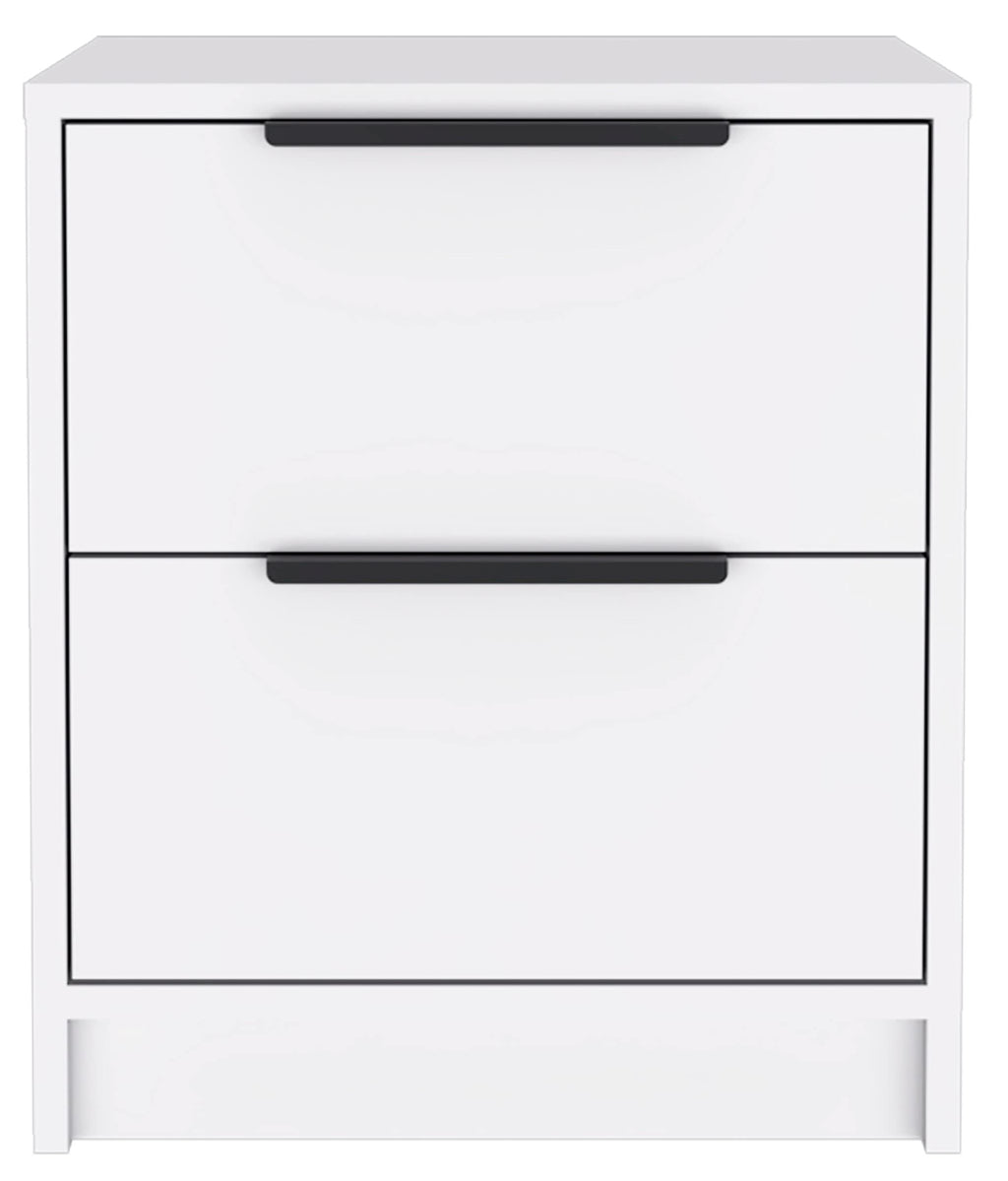 HomeRoots Stylish White Two Drawer Nightstand